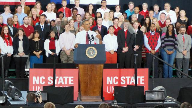 Obama Gives a Speech at NC State on a Future Technology Center